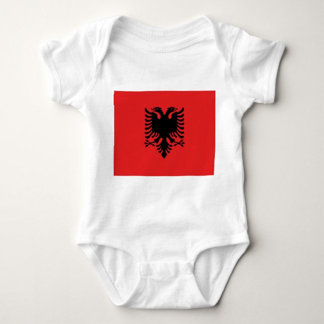 Babybodysuit mit Flagge Albaniens Baby Strampler (Vorderseite)