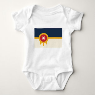 Babybodysuit mit Flagge von Tulsa, Oklahoma Baby Strampler