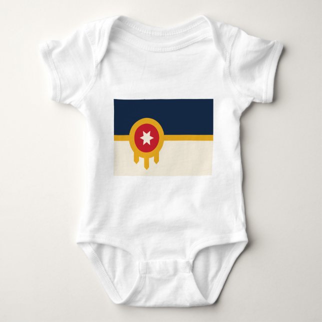 Babybodysuit mit Flagge von Tulsa, Oklahoma Baby Strampler (Vorderseite)