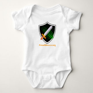 Babybodysuit (weiß) mit Prions-Alliance-Logo Baby Strampler