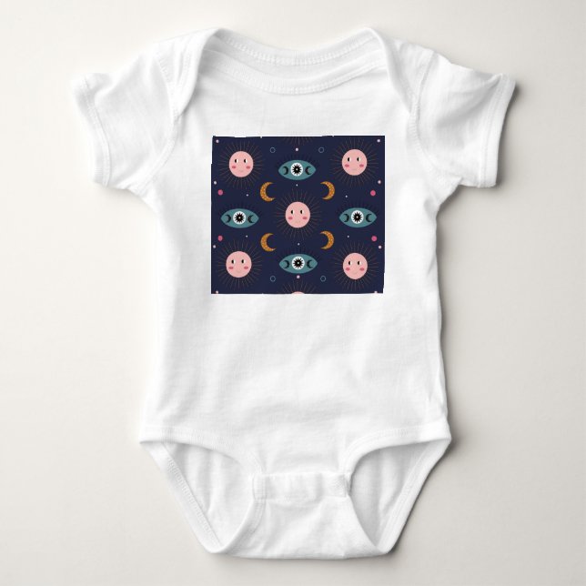 Babyboho, hippie chic Muster. Baby Strampler (Vorderseite)