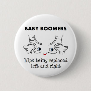 Babyboomer-Hüften Button