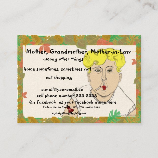 Babyboomer-Ruhestands-Karte - Mama Telefonnummerkarte (Vorderseite)