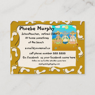 Babyboomer-Ruhestands-Karte - Strandszene Telefonnummerkarte