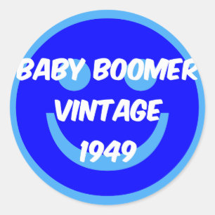 Babyboomer von 1949 runder aufkleber