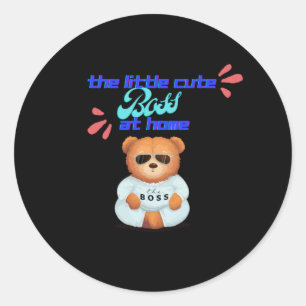 Babyboss auf Zuhause - Niedlicher Bär Runder Aufkleber
