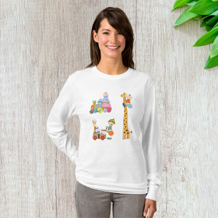 Babyboys mit Kinderzimmer-Train Giraffe und Wagon T-Shirt