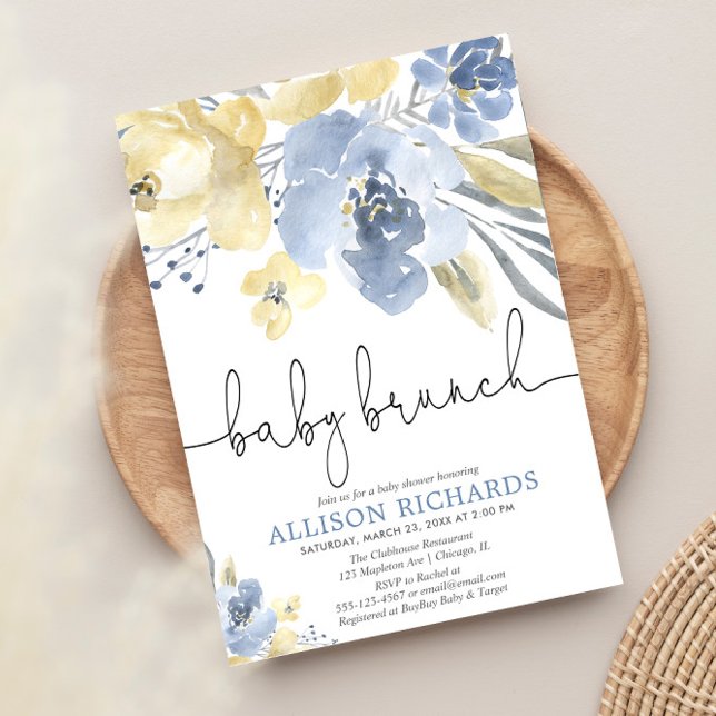 Babybrunch Babydusche dumm blau gelb Einladung (Von Creator hochgeladen)