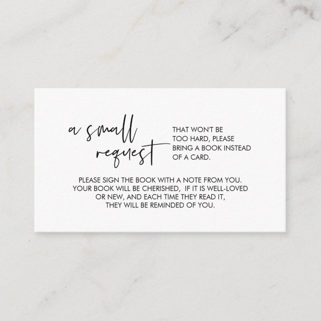 Babybücher, Moderne Min-Schriftart-Abschlusskarte Begleitkarte (Vorderseite)