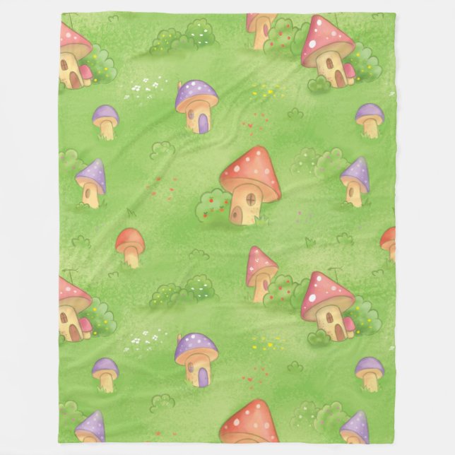 Babydecke mit Pilzen Fleecedecke (Vorderseite)