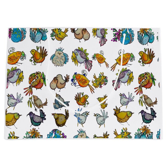 Babydecke "Vögel & Vögelchen" Große Geschenktüte (Vorderseite)