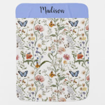 Babydecke Wildblume Schmetterling Floral Garten