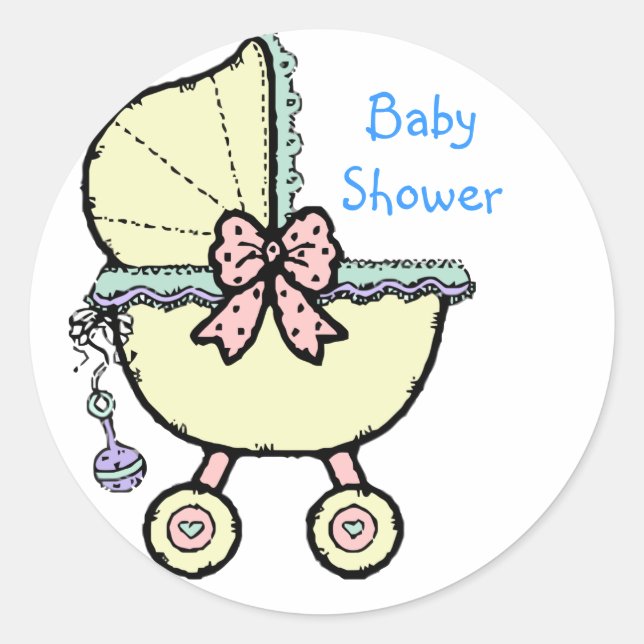 Babyduschaufkleber Runder Aufkleber (Vorderseite)