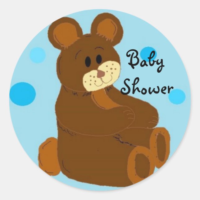 Babyduschbär Runder Aufkleber (Vorderseite)