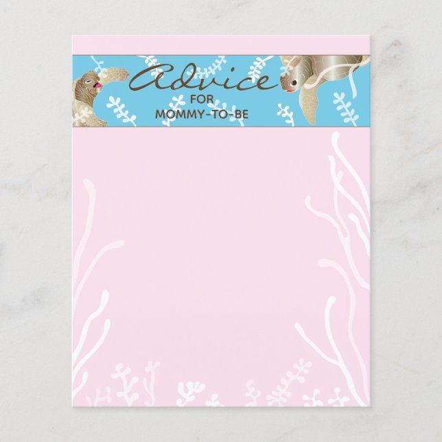 Babyduschberatungskarte "Pink Turtle" (Vorderseite)