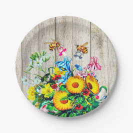 Babyduschbienen Twins Rustikaler Schnuller Pappteller