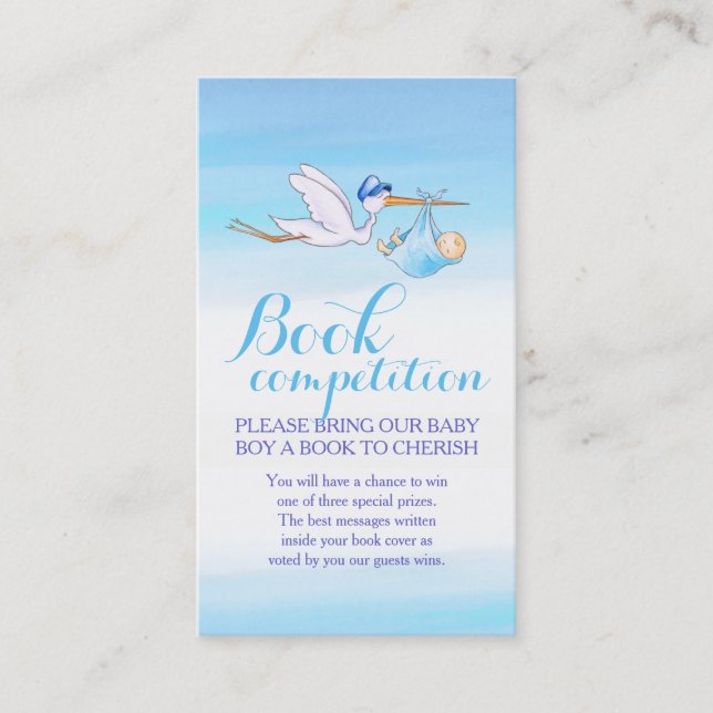 Babyduschbuch-Wettbewerb Storchenkarten Visitenkarte (Vorderseite)