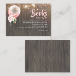 Babyduschbücher fordern rosa goldener Ballon Visitenkarte