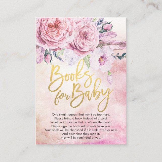 Babyduschbücher für Baby / Buchanfrage mitbringen Begleitkarte (Vorderseite)