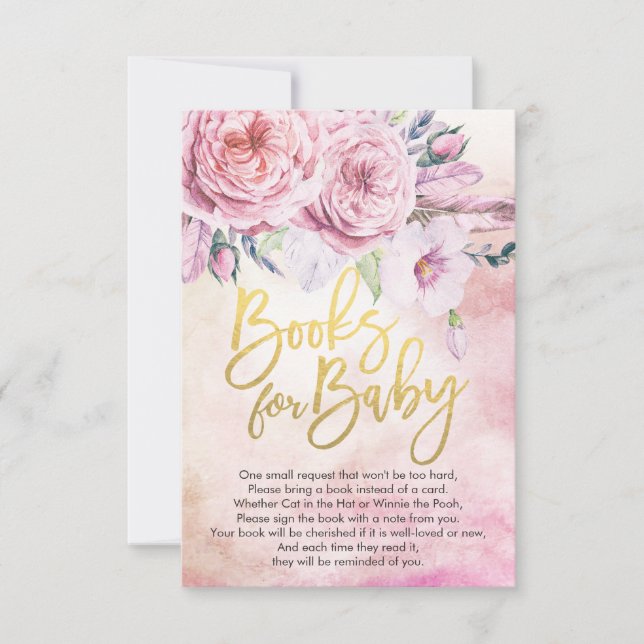 Babyduschbücher für Baby / Buchanfrage mitbringen Einladung (Vorderseite)