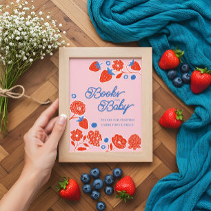 Babyduschbücher für Babybeeren und Blume Poster