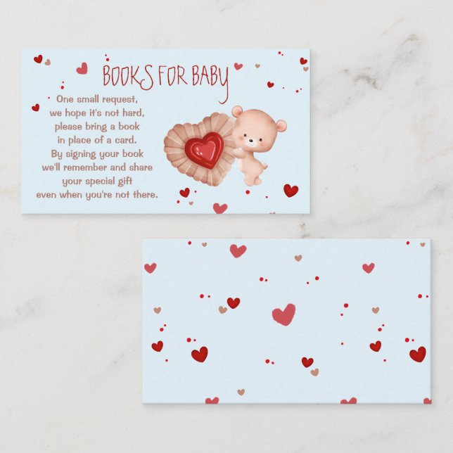 Babyduschbücher für Babybetten Begleitkarte (Vorne/Hinten)