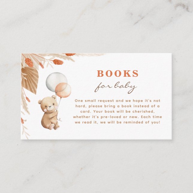 Babyduschbücher für Babykarten warten Begleitkarte (Vorderseite)