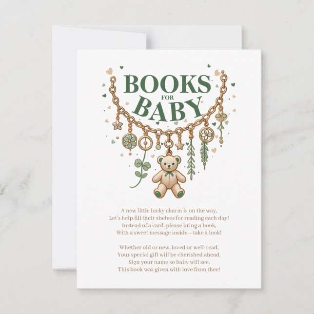 Babyduschbücher für die Kinderkarte Einladung (Vorderseite)