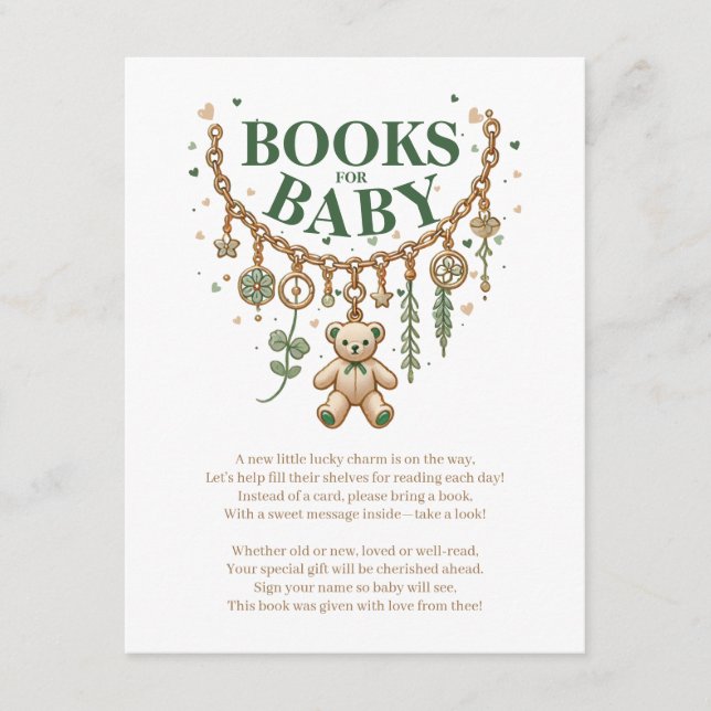 Babyduschbücher für die Kinderkarte Einladung (Vorderseite)