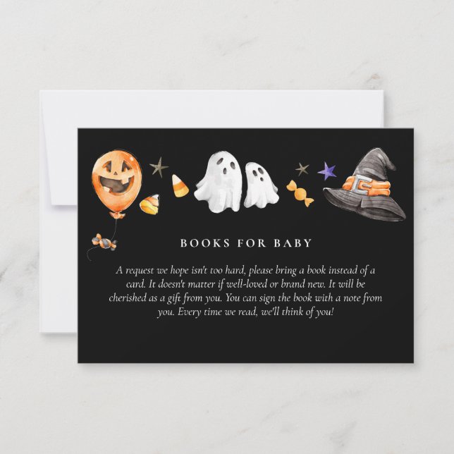 Babyduschbücher für Halloween Black Einladung (Vorderseite)
