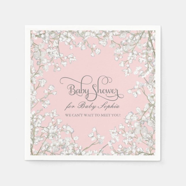 Babyduschdekor Babys Atemkranz Serviette (Vorderseite)