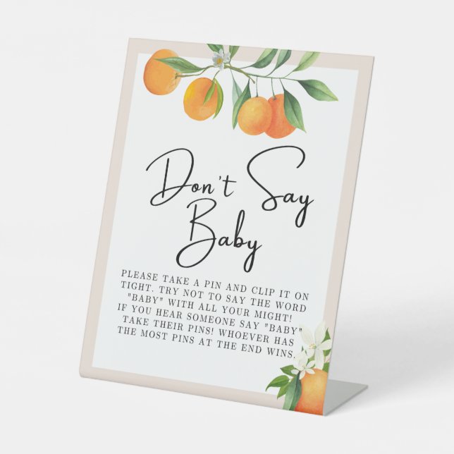 Babyduschdekoration neutrale Geschlechtstablette Sockelschild (Vorderseite)