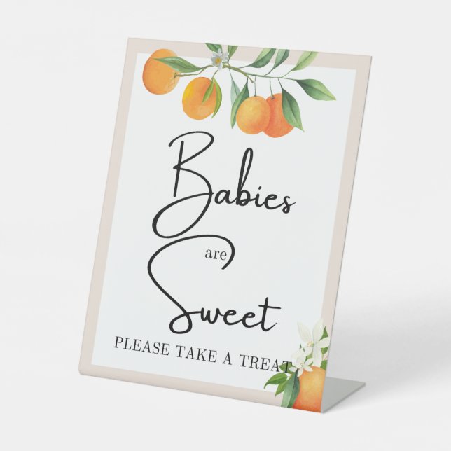 Babyduschdekoration neutrale Geschlechtstablette Sockelschild (Vorderseite)