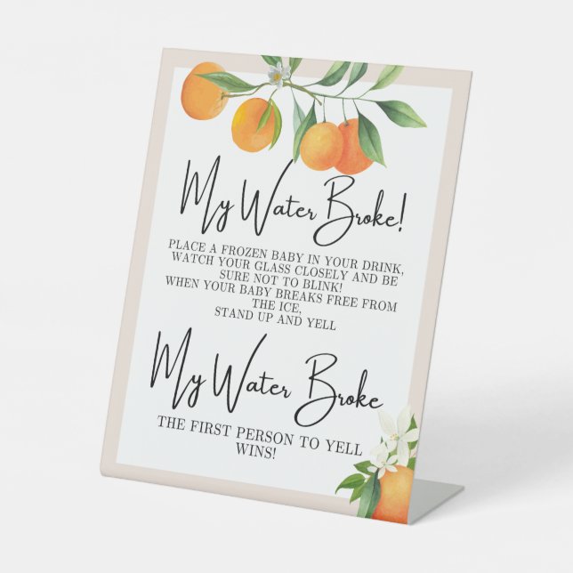 Babyduschdekoration neutrale Geschlechtstablette Sockelschild (Vorderseite)