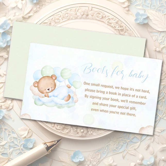 Babydusche abwarten Oh, Bücher für Babykarte Begleitkarte (Bearly Wait Baby Shower Oh Boy Books For Baby Card)