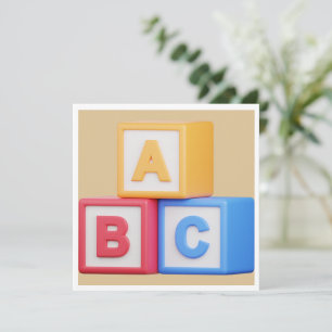 Babydusche - Alphabet Blocks Luncheon Dankeskarte
