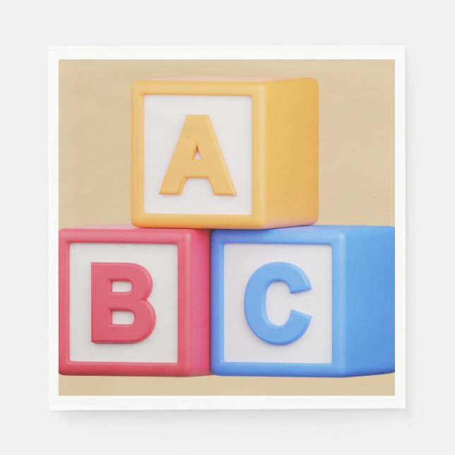 Babydusche - Alphabet Blocks Luncheon Serviette (Vorderseite)