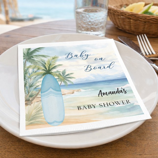 Babydusche an Bord der Surfbretter Serviette (Von Creator hochgeladen)