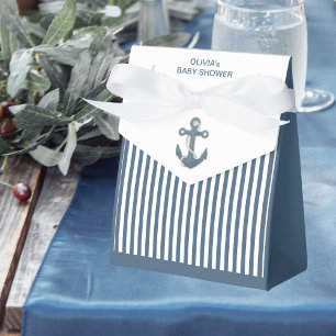 Babydusche Ankerbox und Striped Favor Box Geschenkschachtel