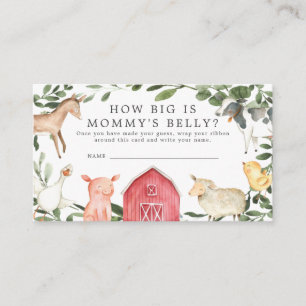 Babydusche auf Bauernhof Wie groß ist Mama's Bauch Begleitkarte