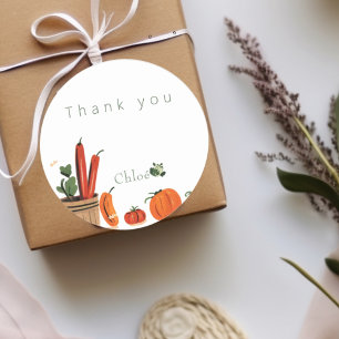 Babydusche auf dem Bauer Runder Aufkleber