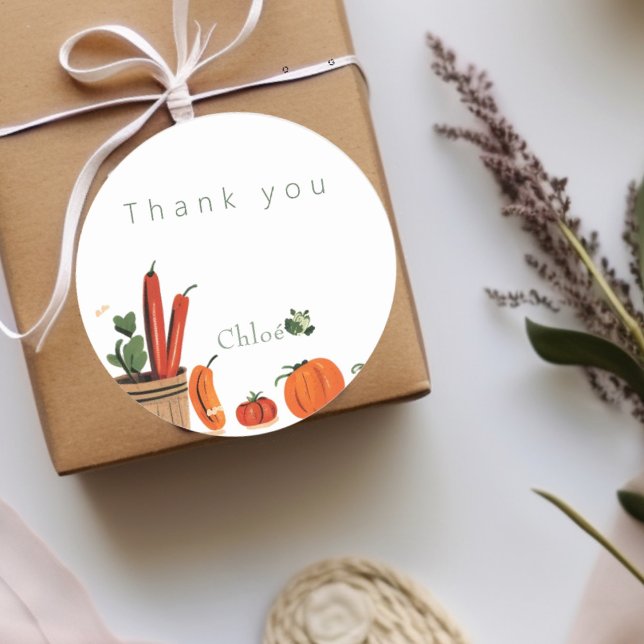 Babydusche auf dem Bauer Runder Aufkleber (Von Creator hochgeladen)