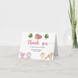 Babydusche auf dem Bauernhof - vielen Dank Dankeskarte