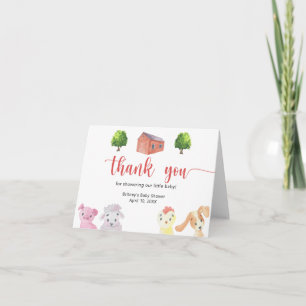 Babydusche auf dem Bauernhof - vielen Dank Dankeskarte