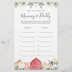 Babydusche auf dem Bauernhof, wie alt sie waren