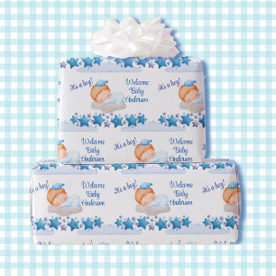 Babydusche auf einer Cloud-Babydusche Geschenkpapier