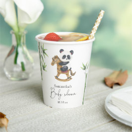 Babydusche aus Bambus und Panda Bear Pappbecher
