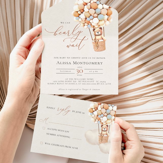 Babydusche aus Bärenblasen in einer Einladung (Von Creator hochgeladen)