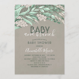 Babydusche aus botanischer Vegetation | Baby und B Einladung