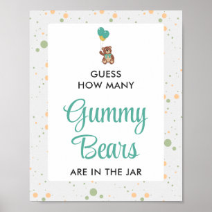 Babydusche aus niedlichem Bären Gummy Bear Guessin Poster